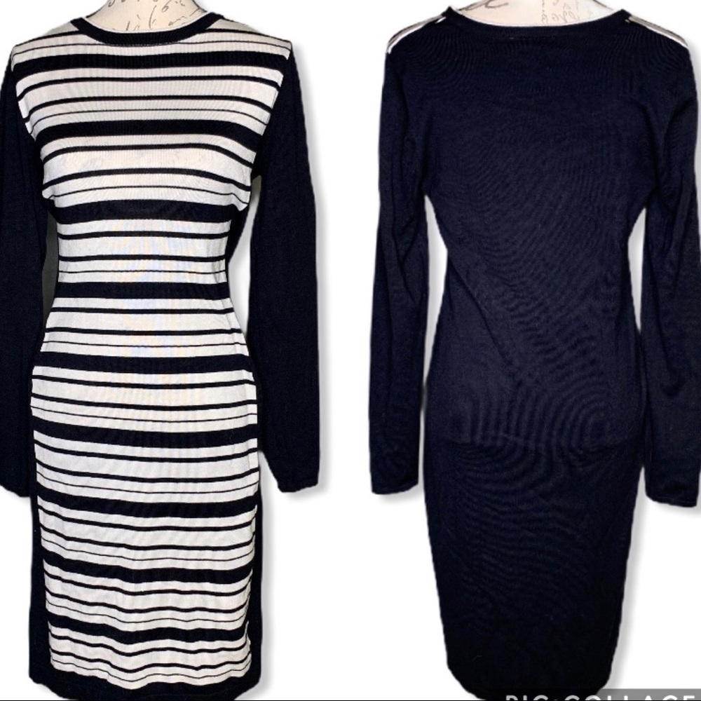 Allison Brittney Stripe Print Sweater Dress